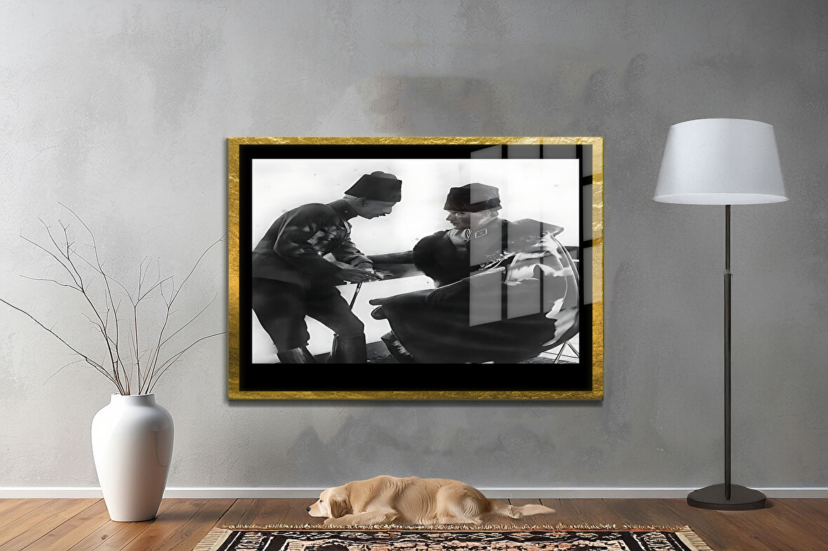 Gazi Mustafa Kemal Atatürk ÖZEL SERİ^# Miyrem  Design Cam Tablo Model: 676