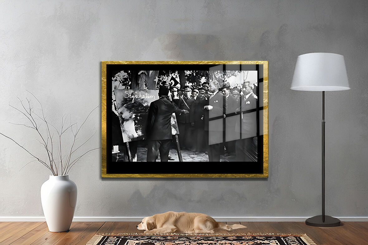Gazi Mustafa Kemal Atatürk ÖZEL SERİ^# Miyrem  Design Cam Tablo Model: 682