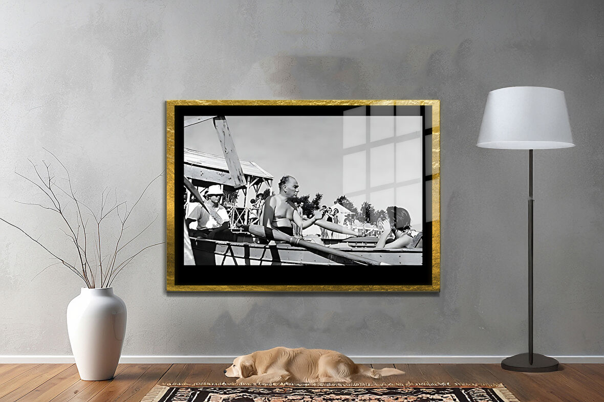 Gazi Mustafa Kemal Atatürk ÖZEL SERİ^# Miyrem  Design Cam Tablo Model: 686