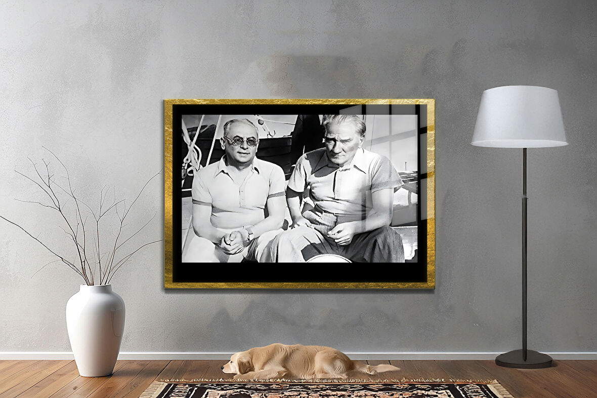 Gazi Mustafa Kemal Atatürk ÖZEL SERİ^# Miyrem  Design Cam Tablo Model: 688