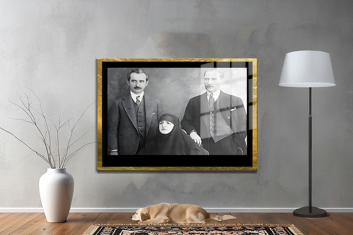 Gazi Mustafa Kemal Atatürk ÖZEL SERİ^# Miyrem  Design Cam Tablo Model: 704