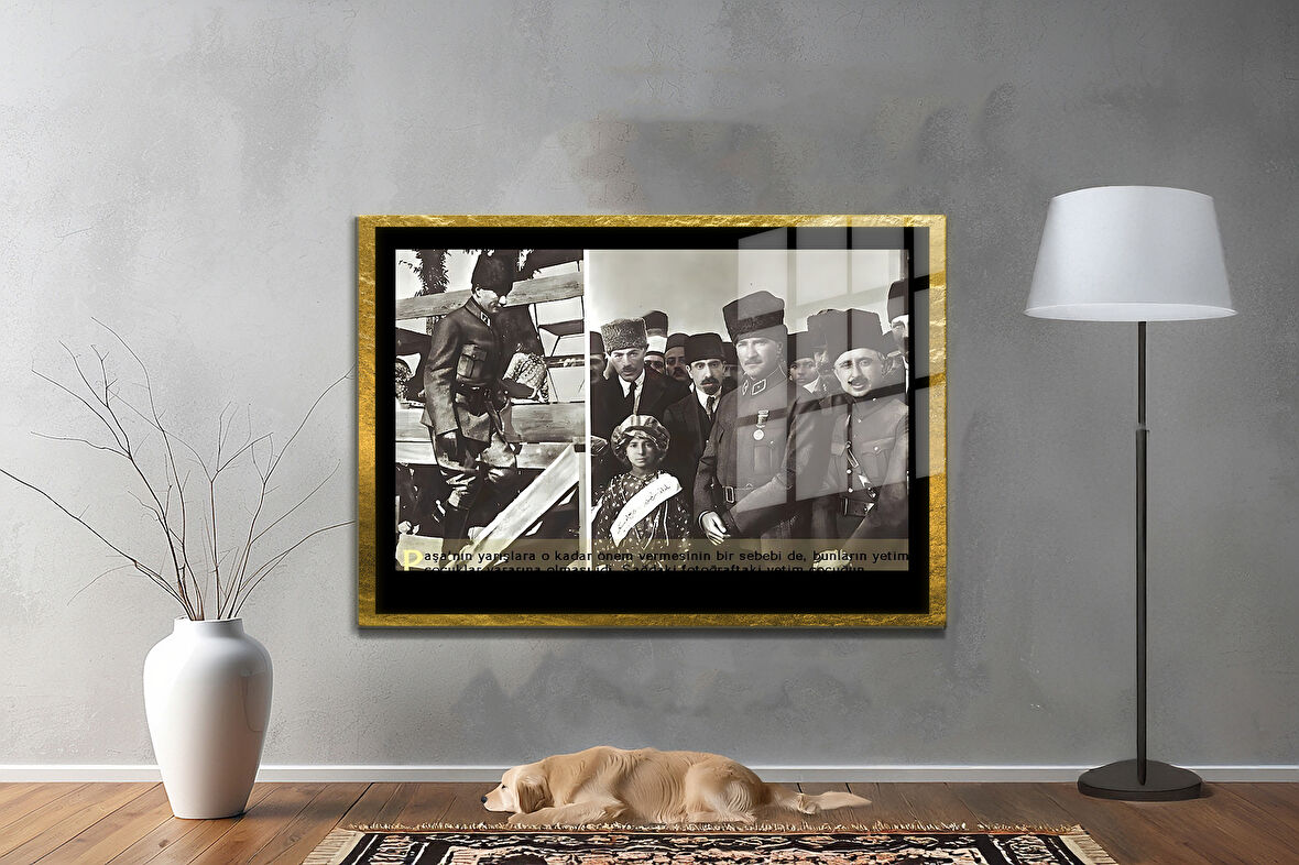 Gazi Mustafa Kemal Atatürk ÖZEL SERİ^# Miyrem  Design Cam Tablo Model: 709
