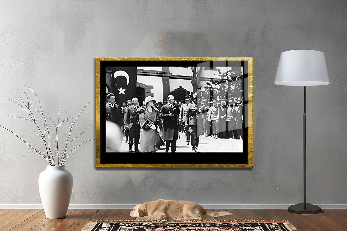 Gazi Mustafa Kemal Atatürk ÖZEL SERİ^# Miyrem  Design Cam Tablo Model: 712