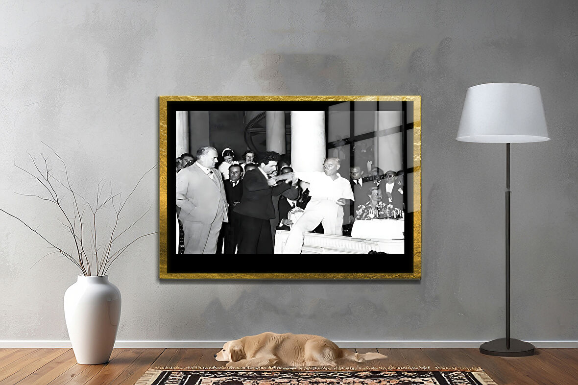 Gazi Mustafa Kemal Atatürk ÖZEL SERİ^# Miyrem  Design Cam Tablo Model: 714