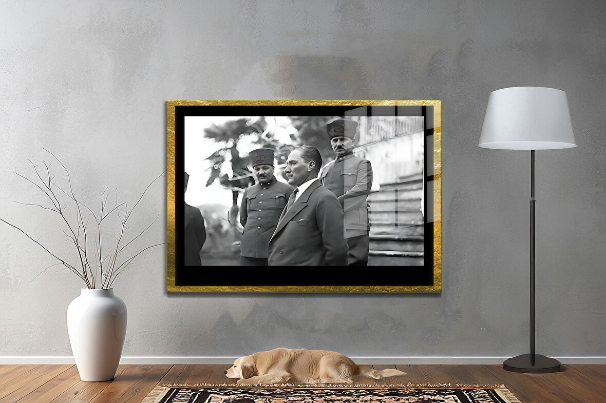 Gazi Mustafa Kemal Atatürk ÖZEL SERİ^# Miyrem  Design Cam Tablo Model: 716