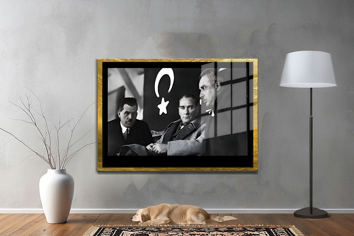 Gazi Mustafa Kemal Atatürk ÖZEL SERİ^# Miyrem  Design Cam Tablo Model: 724
