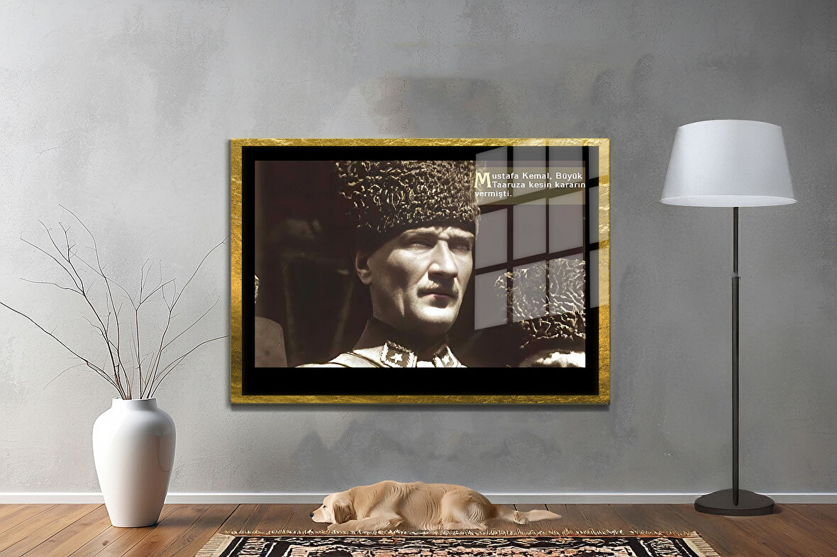 Gazi Mustafa Kemal Atatürk ÖZEL SERİ^# Miyrem  Design Cam Tablo Model: 729