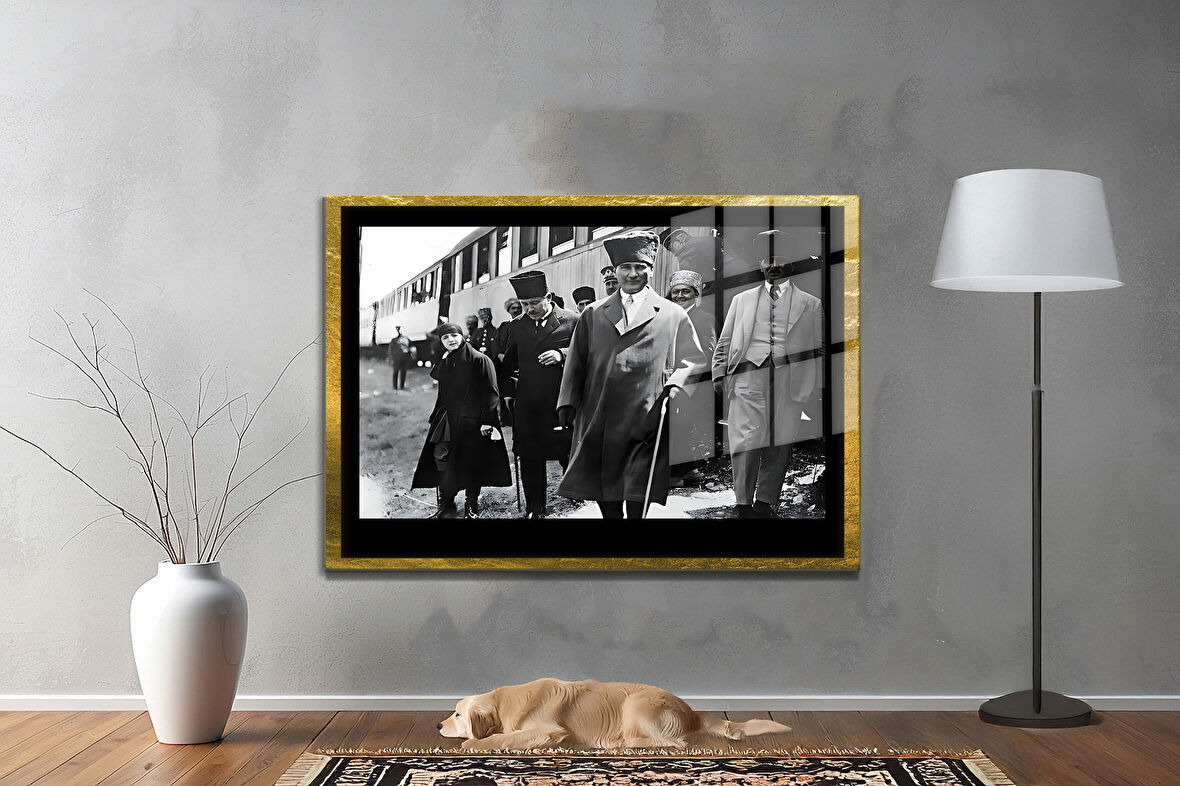 Gazi Mustafa Kemal Atatürk ÖZEL SERİ^# Miyrem  Design Cam Tablo Model: 730