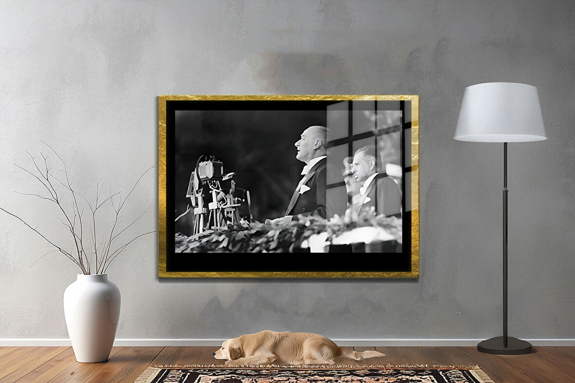 Gazi Mustafa Kemal Atatürk ÖZEL SERİ^# Miyrem  Design Cam Tablo Model: 732