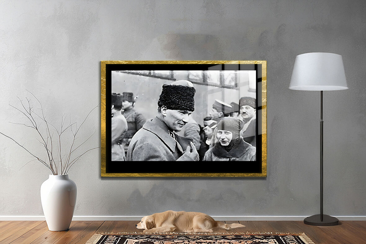 Gazi Mustafa Kemal Atatürk ÖZEL SERİ^# Miyrem  Design Cam Tablo Model: 736