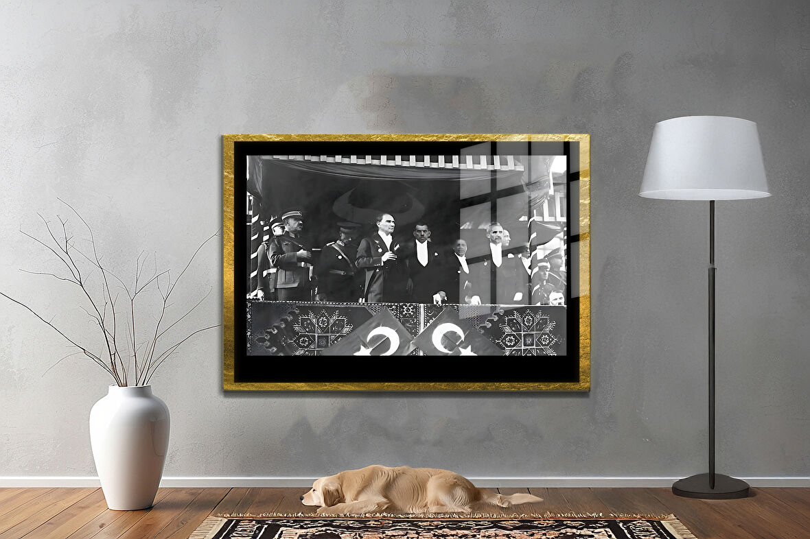 Gazi Mustafa Kemal Atatürk ÖZEL SERİ^# Miyrem  Design Cam Tablo Model: 742