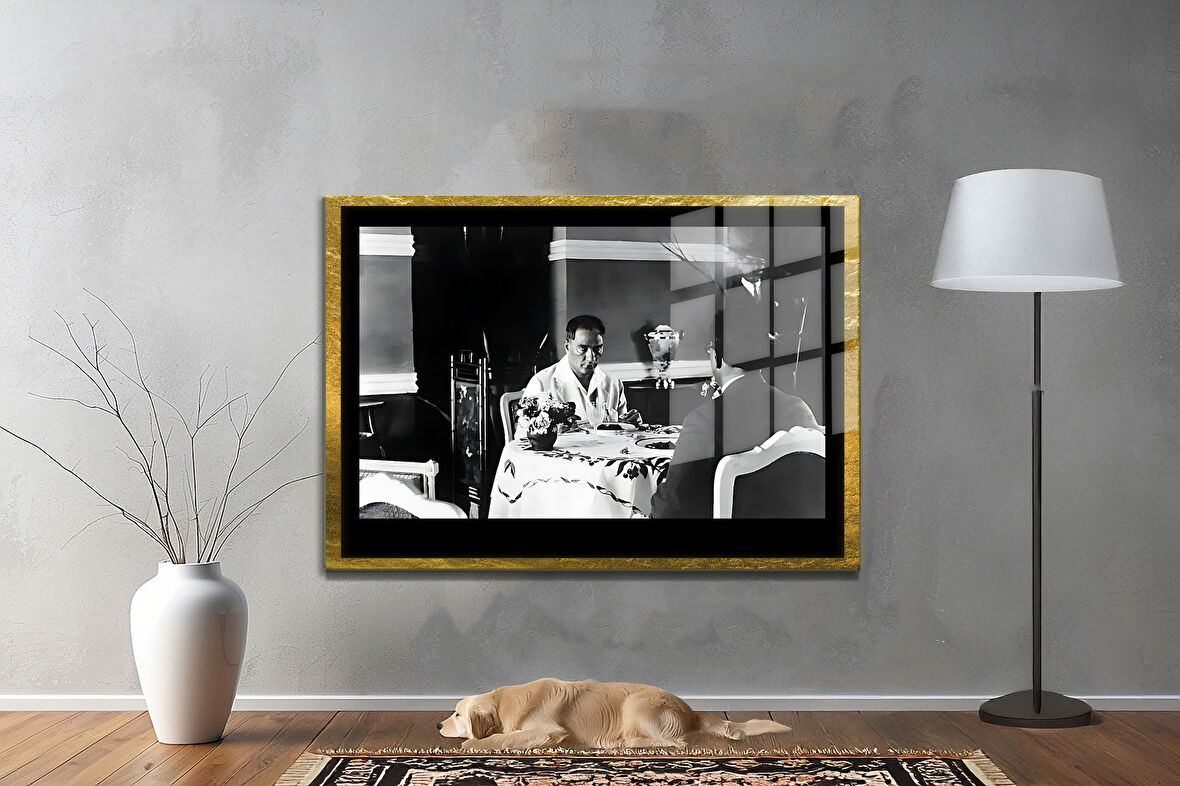 Gazi Mustafa Kemal Atatürk ÖZEL SERİ^# Miyrem  Design Cam Tablo Model: 744