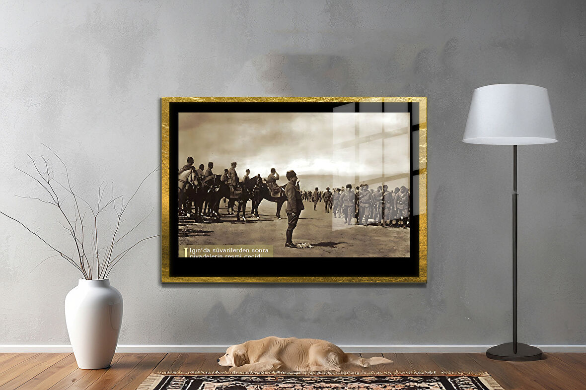 Gazi Mustafa Kemal Atatürk ÖZEL SERİ^# Miyrem  Design Cam Tablo Model: 745