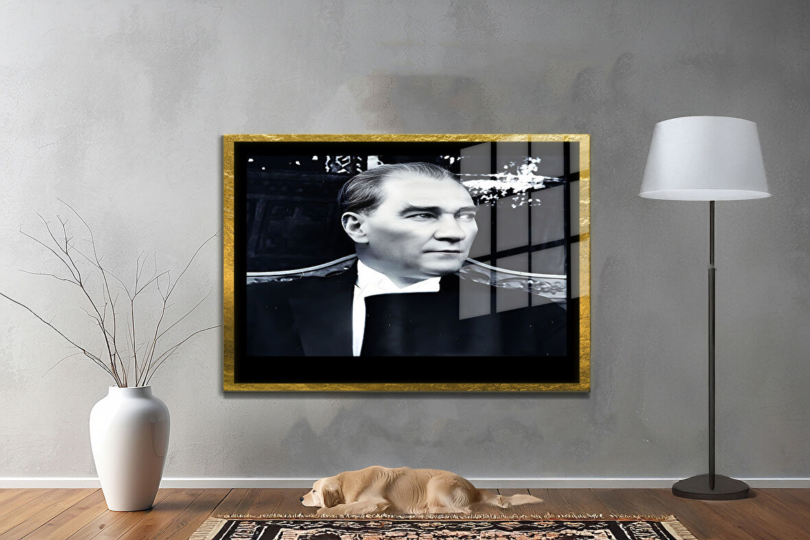Gazi Mustafa Kemal Atatürk ÖZEL SERİ^# Miyrem  Design Cam Tablo Model: 805