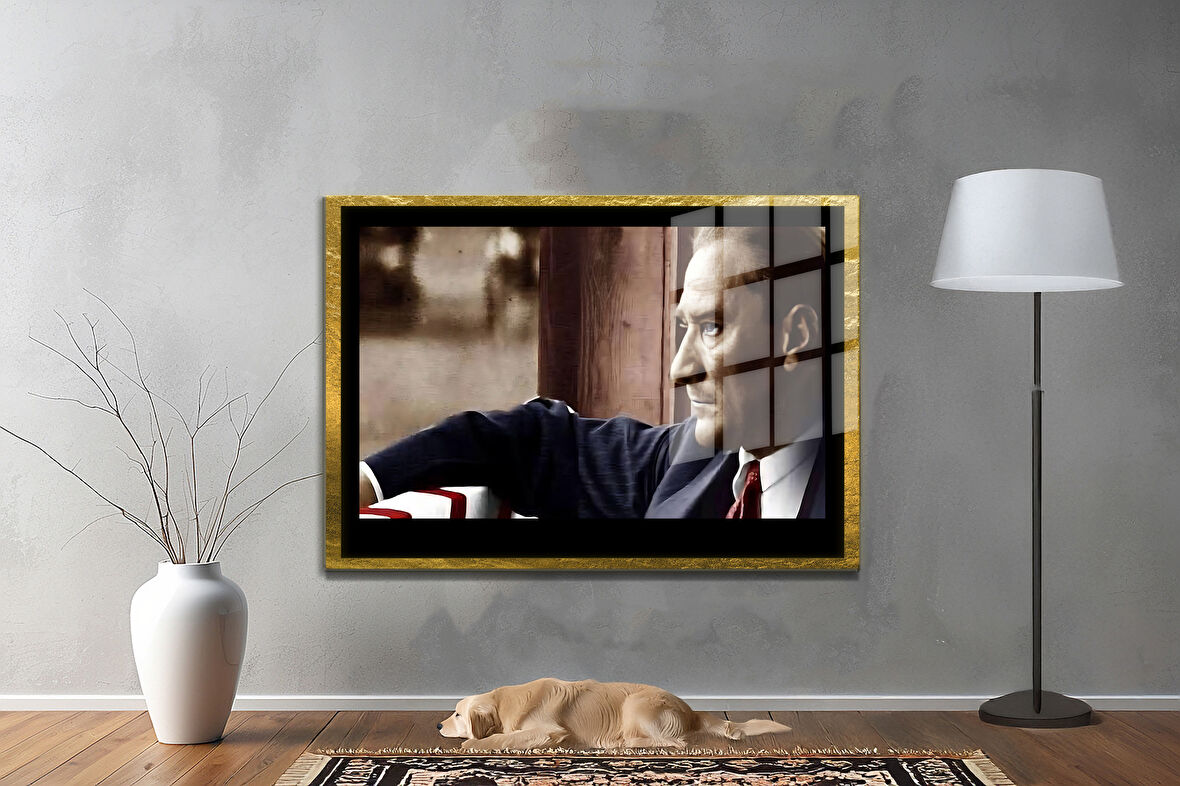 Gazi Mustafa Kemal Atatürk ÖZEL SERİ^# Miyrem  Design Cam Tablo Model: 808