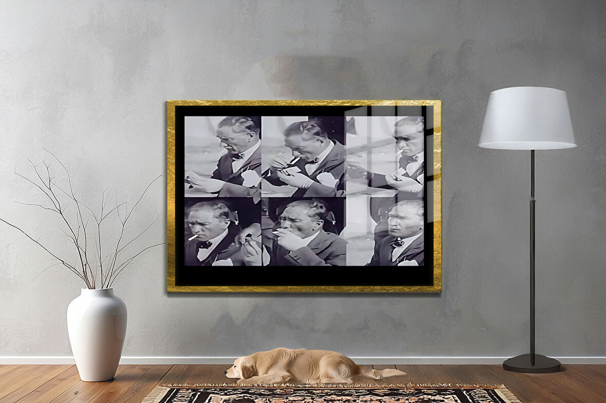 Gazi Mustafa Kemal Atatürk ÖZEL SERİ^# Miyrem  Design Cam Tablo Model: 812