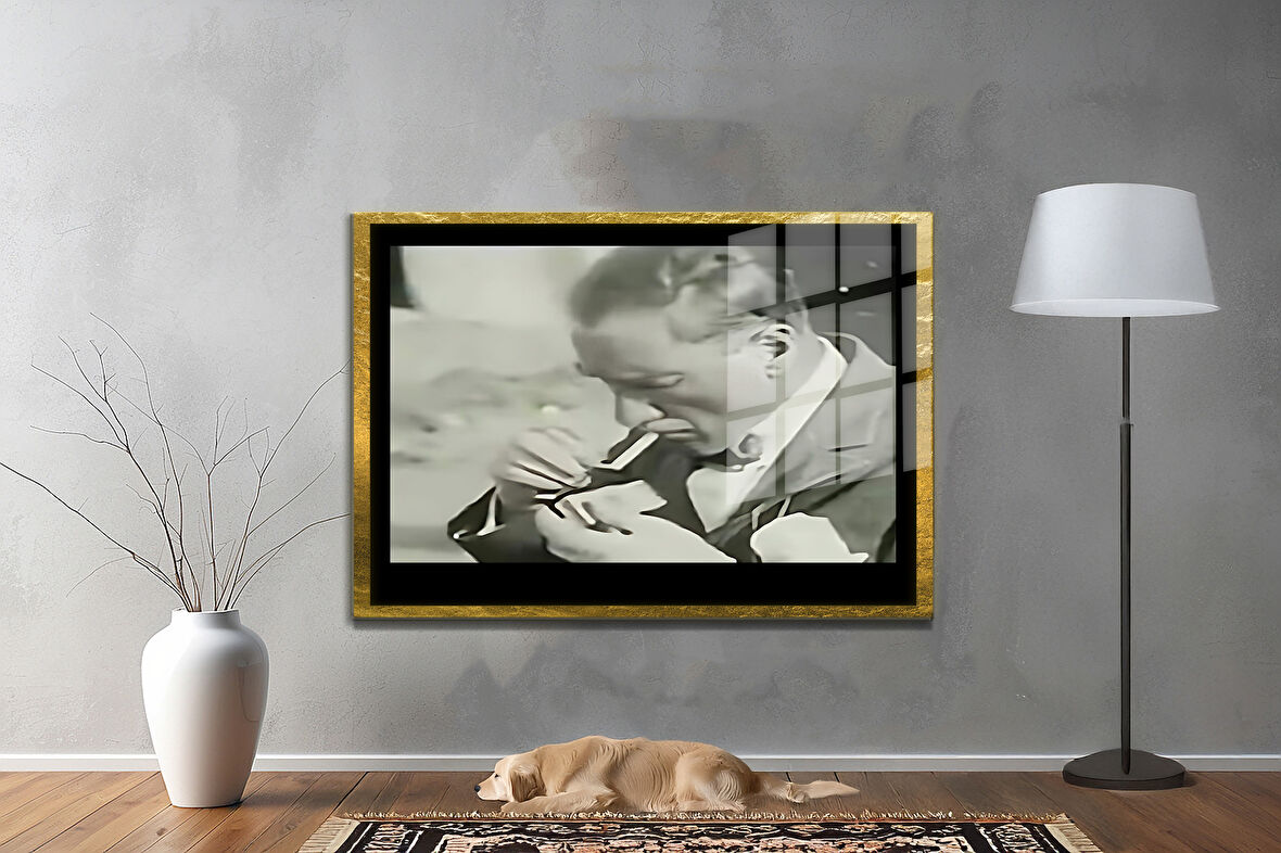 Gazi Mustafa Kemal Atatürk ÖZEL SERİ^# Miyrem  Design Cam Tablo Model: 816