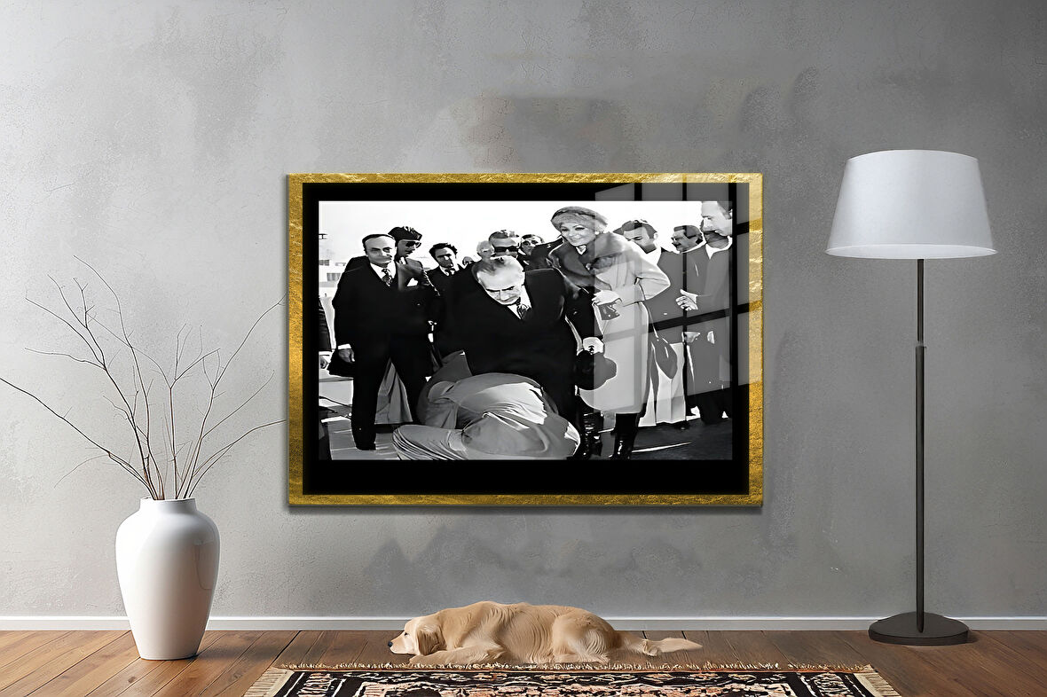 Gazi Mustafa Kemal Atatürk ÖZEL SERİ^# Miyrem  Design Cam Tablo Model: 822