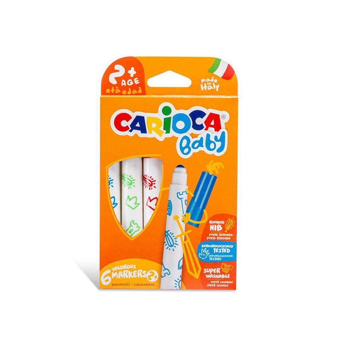 Carioca Jumbo Bebek Süper Yıkanabilir Kalemi 6'lı +2 Yaş