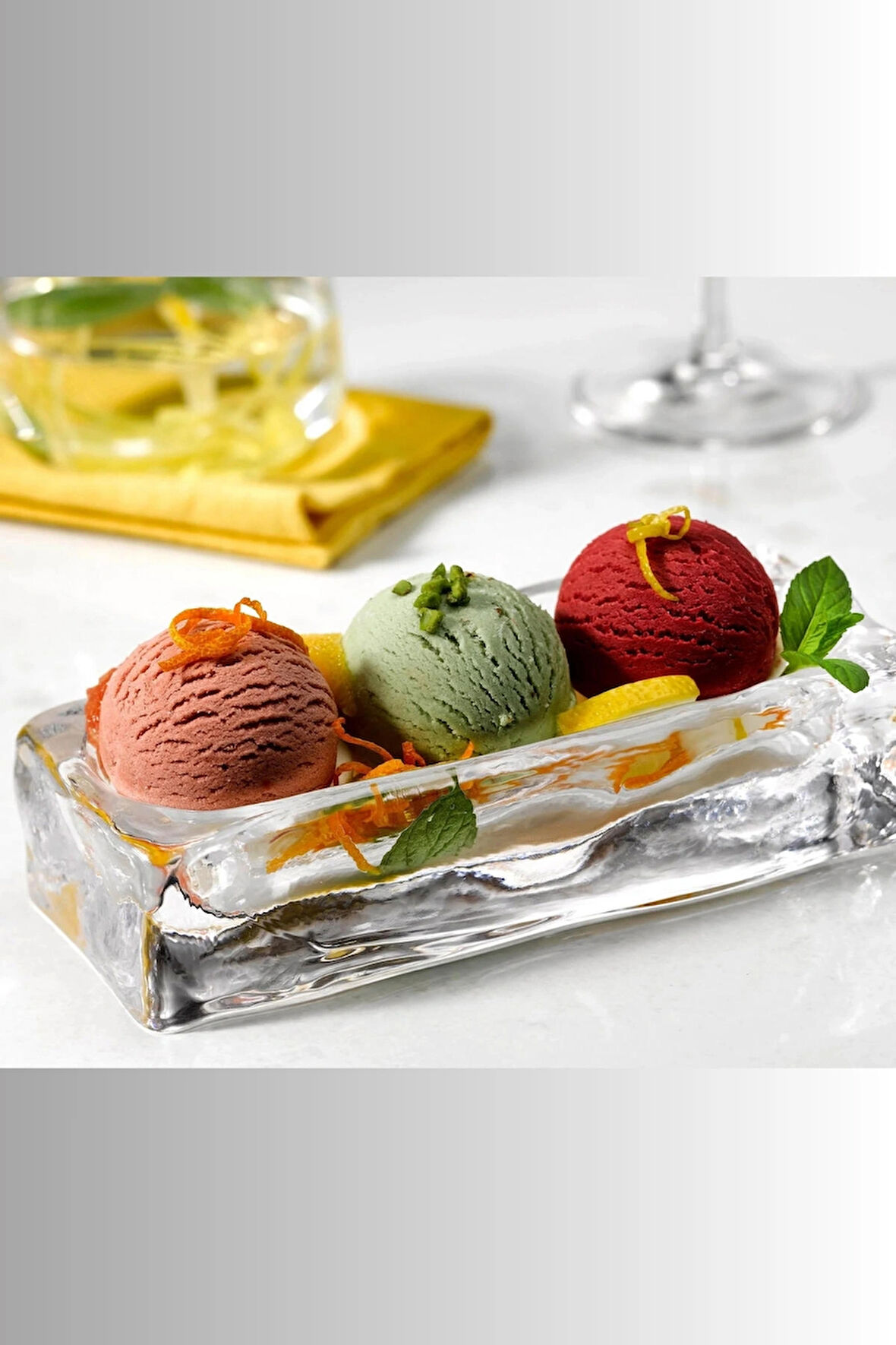 Nude 25368 Ice Cube Dondurma Servis Tabağı – Kristal, 18 cm, El İmalatı