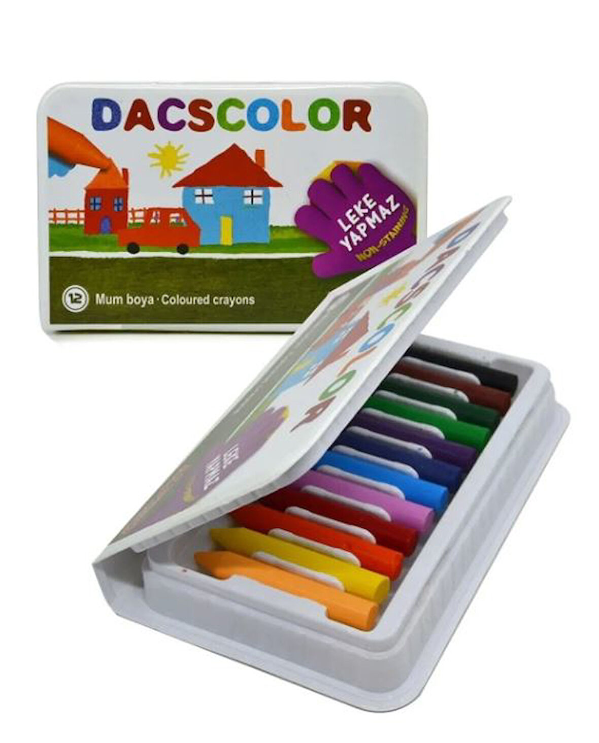 Alpino Dacscolor 12 Renk Pastel Mum Boya Leke Yapmaz