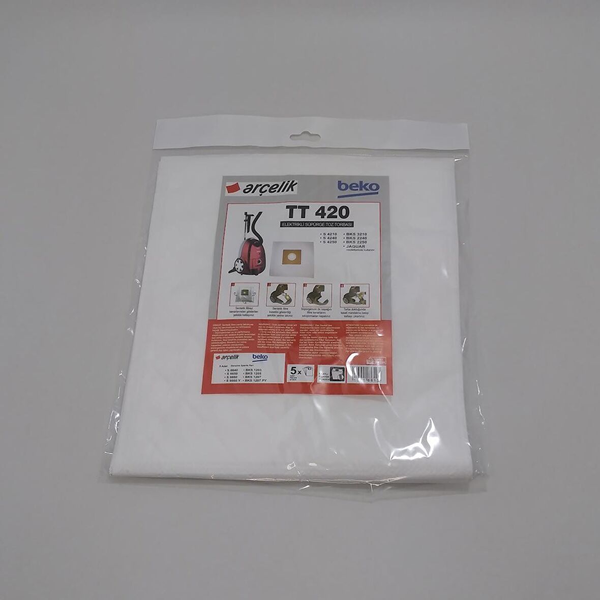 ARÇELİK TT 420 SENTETİK (3 PAKET 15 ADET )  ELEKTİRİK SÜPÜRGESİ UYGUN FİYAT İNDİRİMLİ