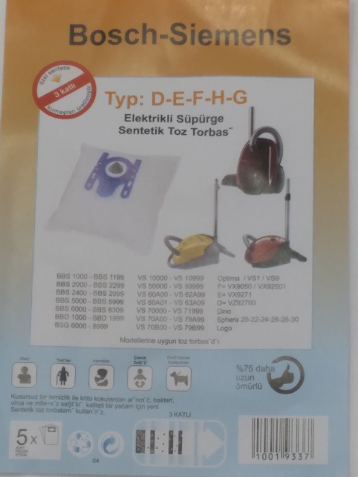 BOSCH SİEMENS SENTETİK 211 ( 4 PAKET 20 ADET )  ELEKTİRİK SÜPÜRGESİ UYGUN FİYAT İNDİRİMLİ