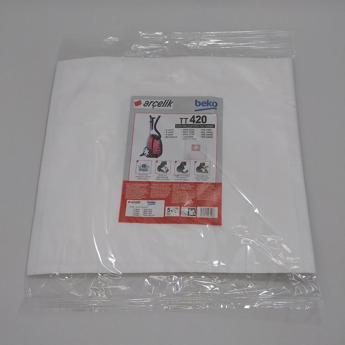 ARÇELİK TT 420 SENTETİK CONTALI ( 4 PAKET 20 ADET )  ELEKTİRİK SÜPÜRGESİ UYGUN FİYAT İNDİRİMLİ