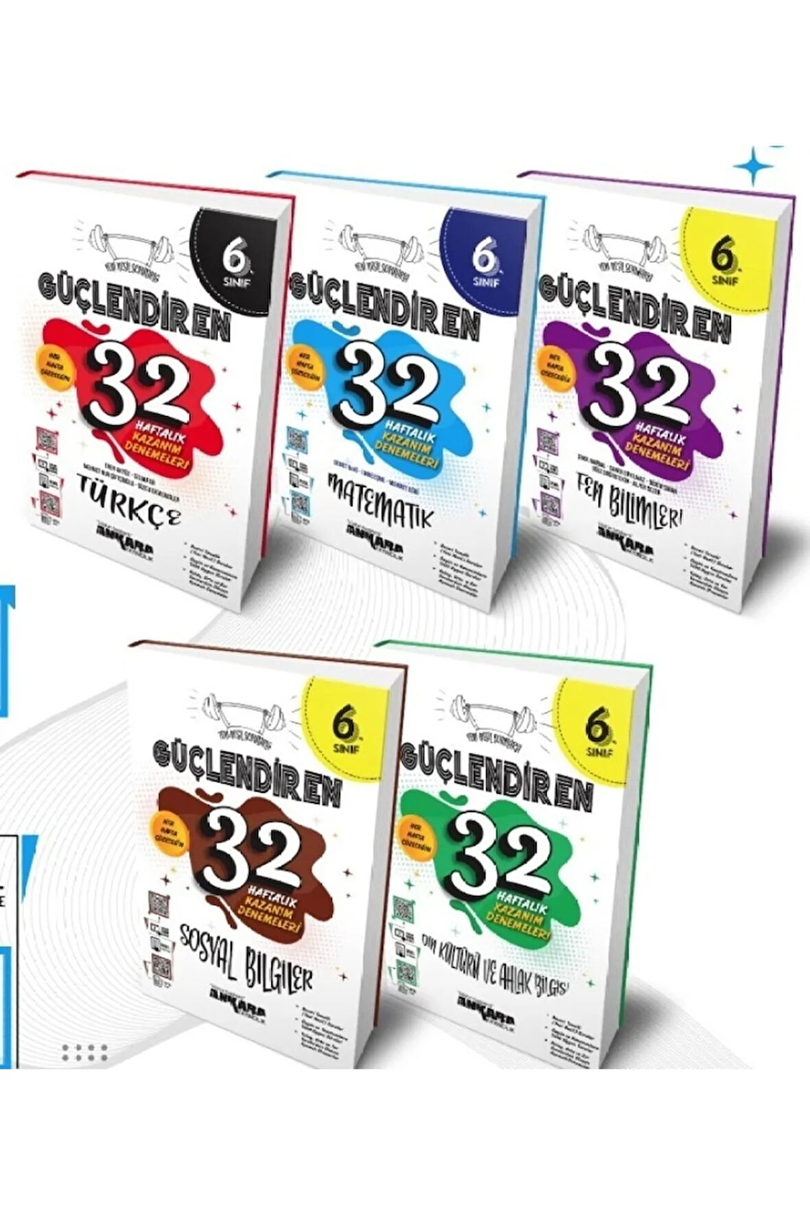 6.sınıf Güçlendiren 32 Haftalık Kazanım Seti Ankara Türkçe Matematik Fen Türkçe Sosyal Din