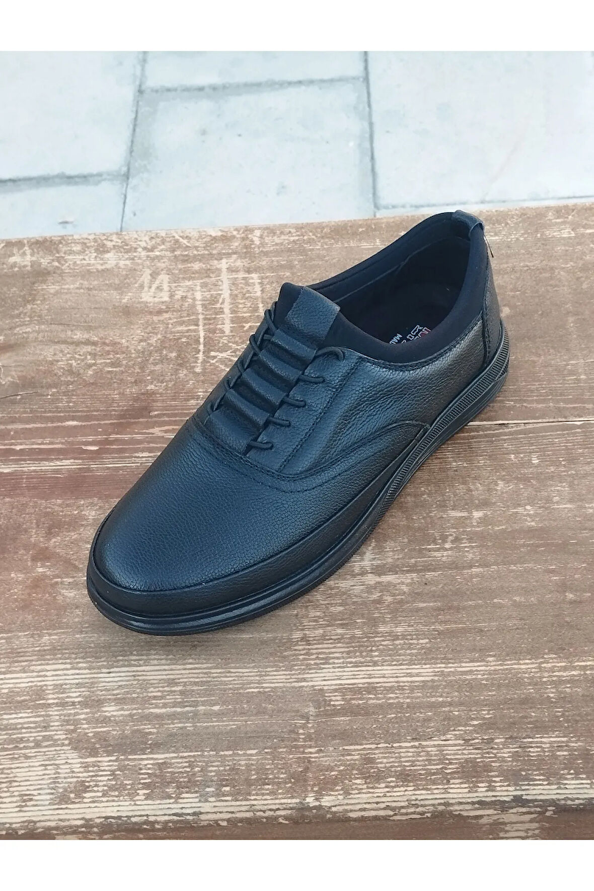 Erkek Sportif Kışlık Kundura Hakiki Deri  Kauççuk Taban Otobetik ve Bağsız Lastikli