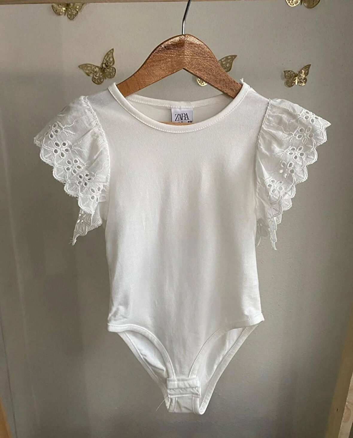 KIZ ÇOCUK PAMUKLU KOL KISMI GÜPÜRLÜ ÇIT ÇITLI BODY GÜNLÜK