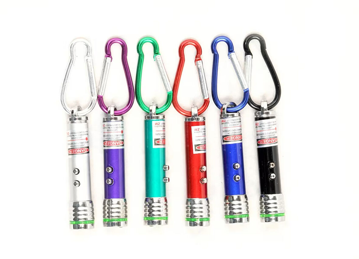 Tarez 6 Adet Kırmızı Lazer 3in 1 Çok Fonksiyonlu Mini Lazer Fener, Kedi Lazer Oyuncağı