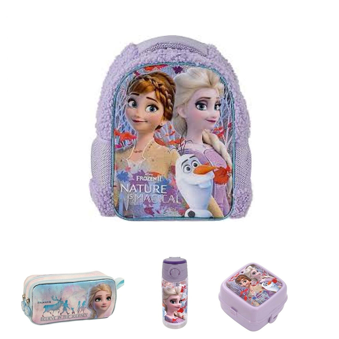 ANAOKUL  ÇANTA SETİ Frozen Nature is Magical 4 Lü Set
