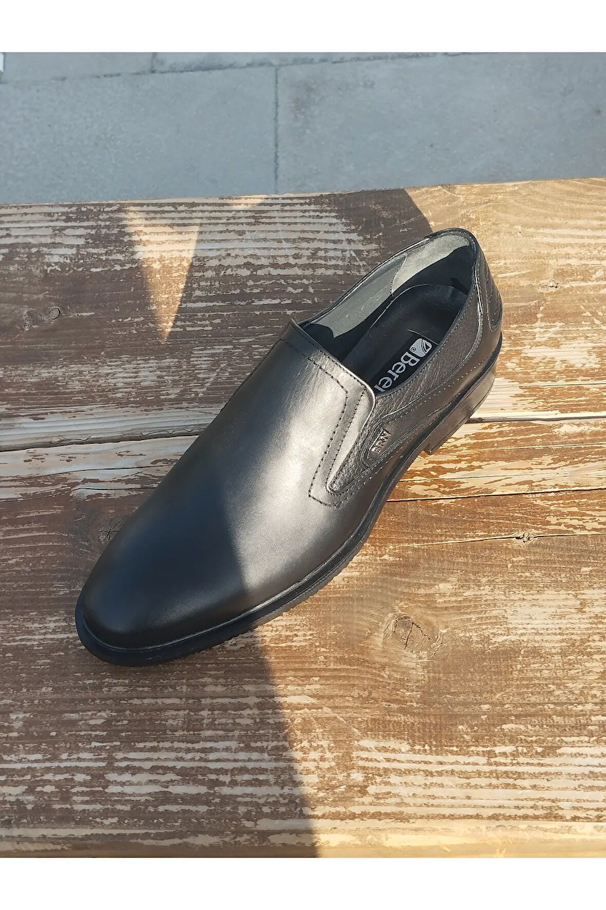 Yazlık Erkek Kundura Hakiki İç Dış Deri Faylon Taban Bağcıksız Hafif Taban