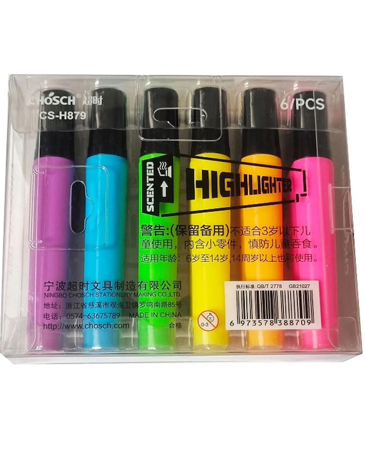 Neon Highlighter CS-H879 Renkli 6 Çeşitli Fosforlu Kalem Seti -  İşaretleyici Kalem Seti