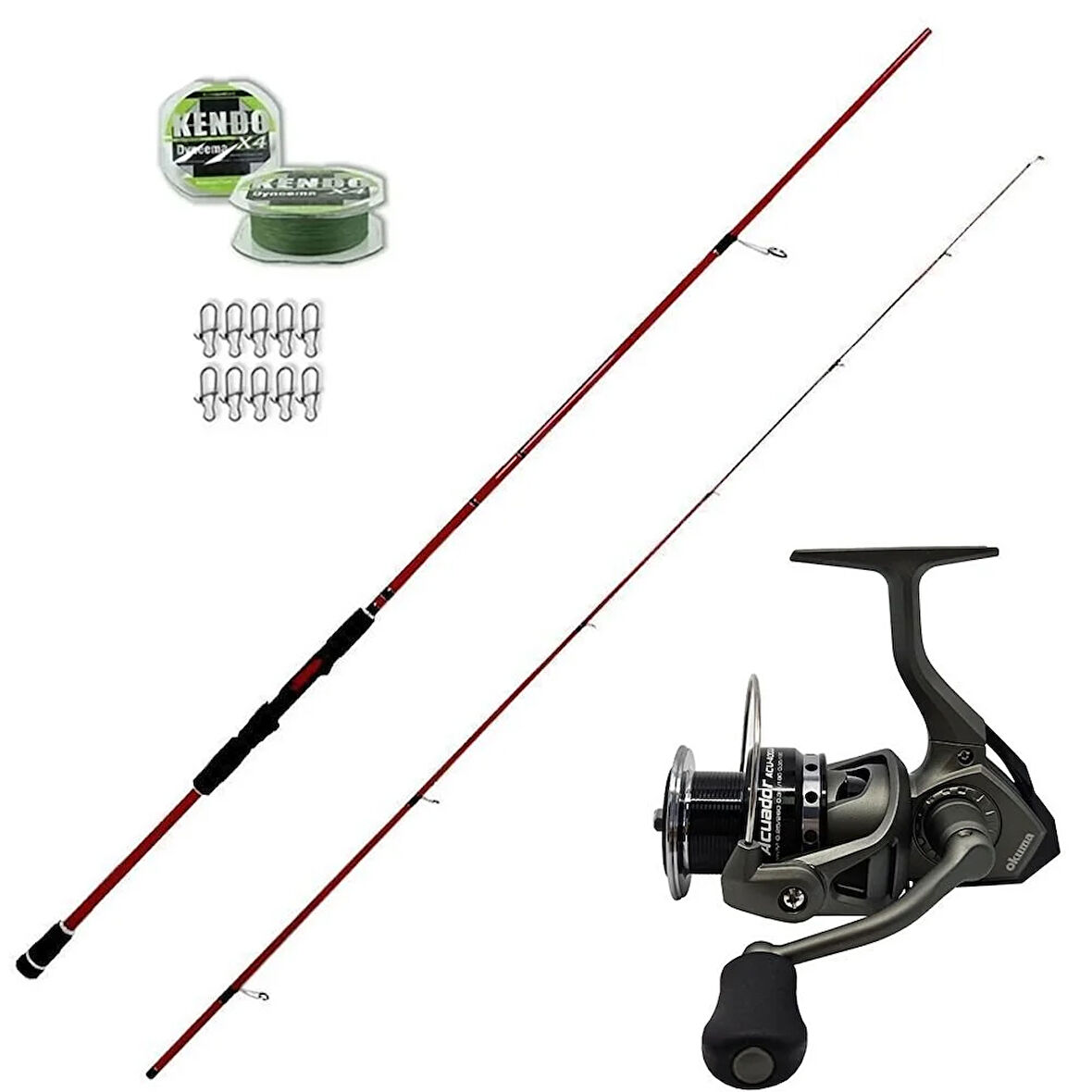 Okuma Red Spin 279cm 10-40gr - Okuma Acuador 4000 Spin Olta Seti