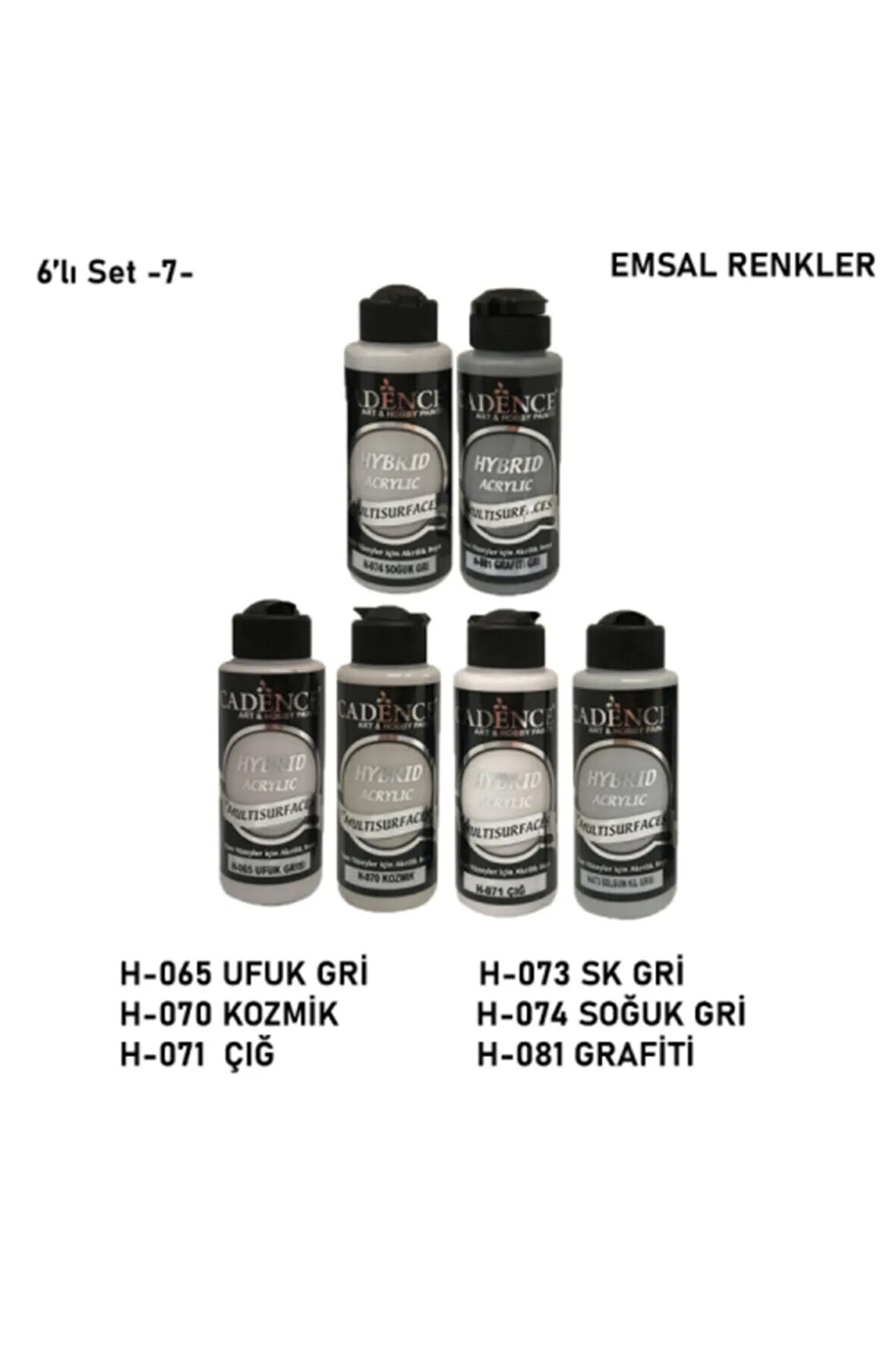 Hybrid Multisurface 120ml 6'lı Gri Set (7)
