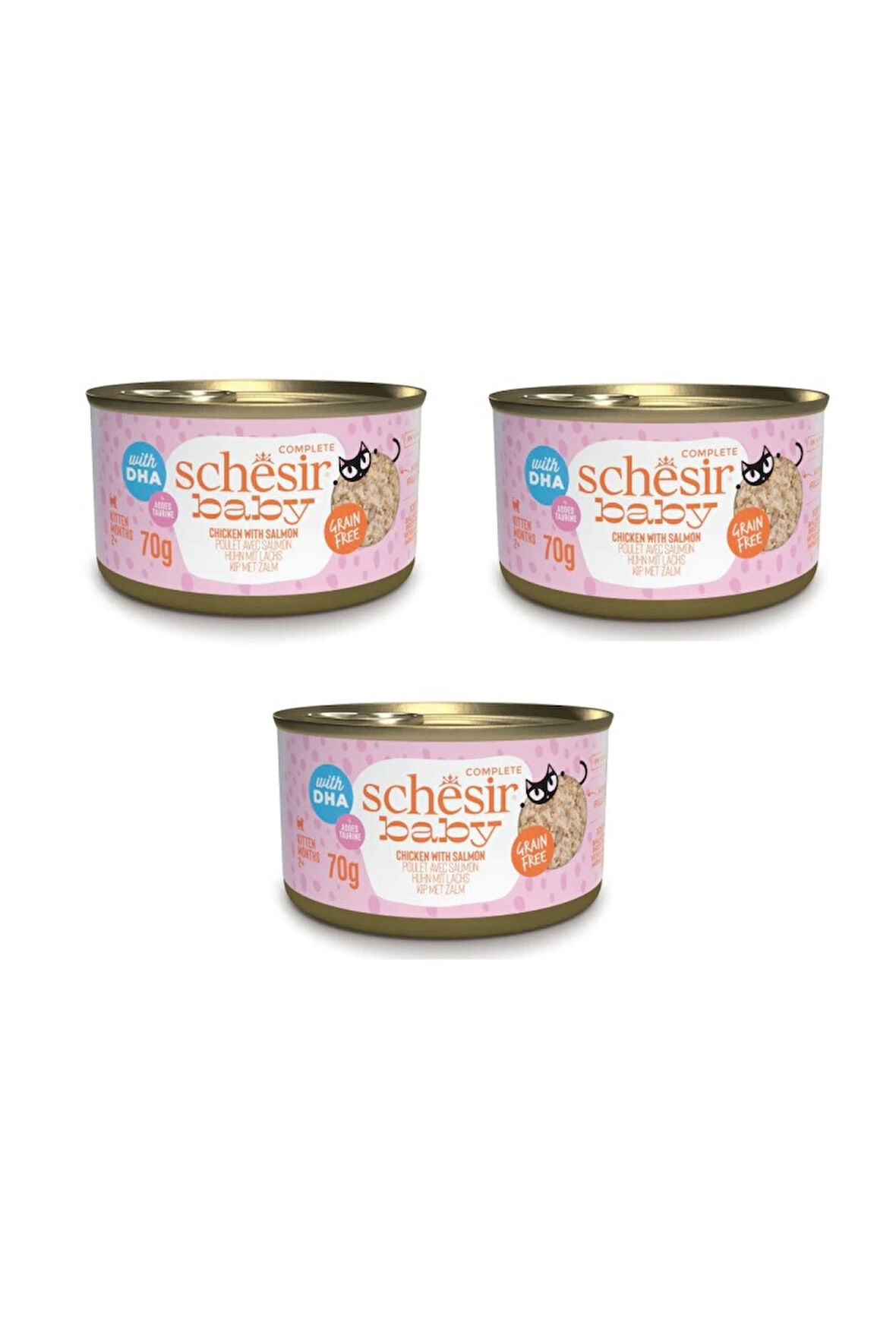 Schesir Baby Cat Tavuk ve Somonlu Yavru Kedi Konservesi 70 Gr. X 3 Adet