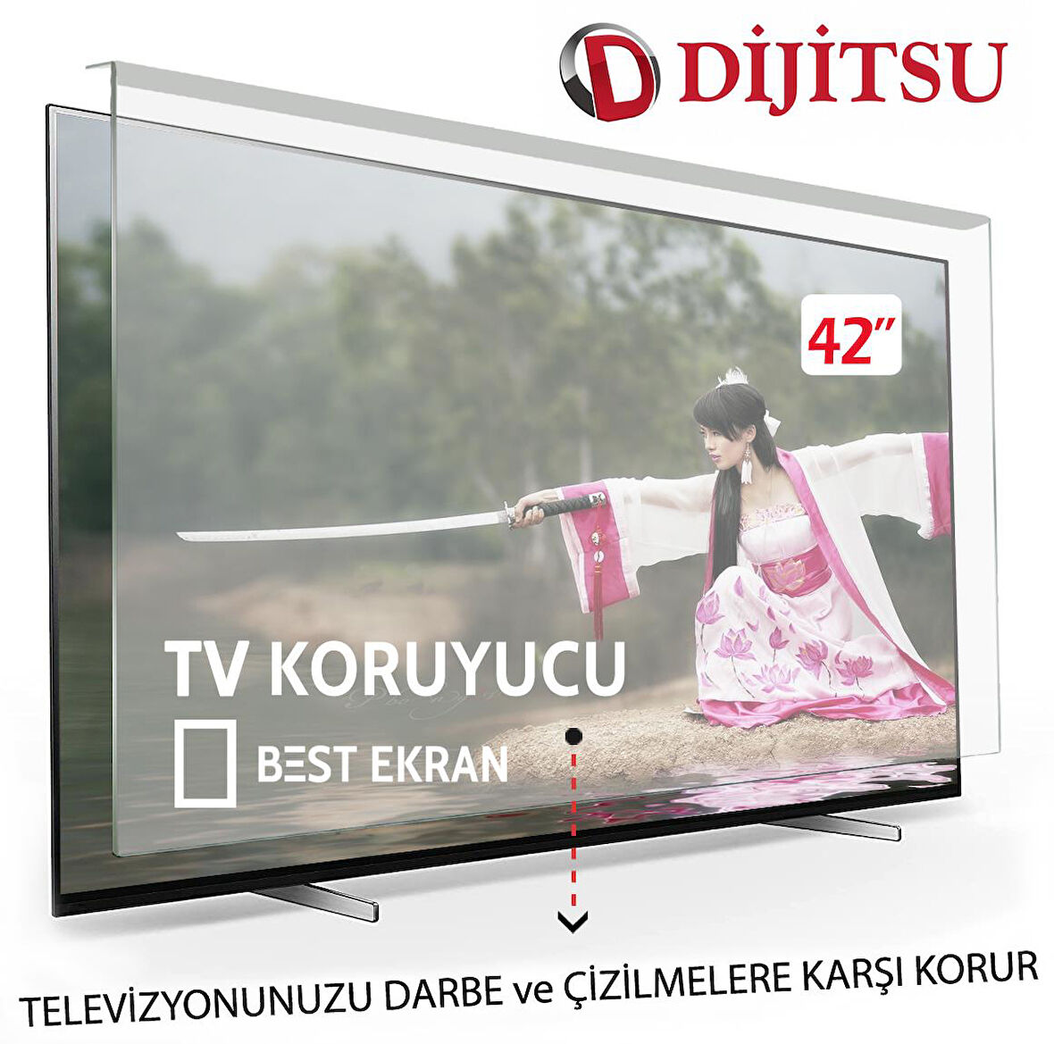 Dijitsu 42DS9000 Tv Ekran Koruyucu - Dijitsu 42" inç 106 ekran Tv Kırılmaz Koruyucu