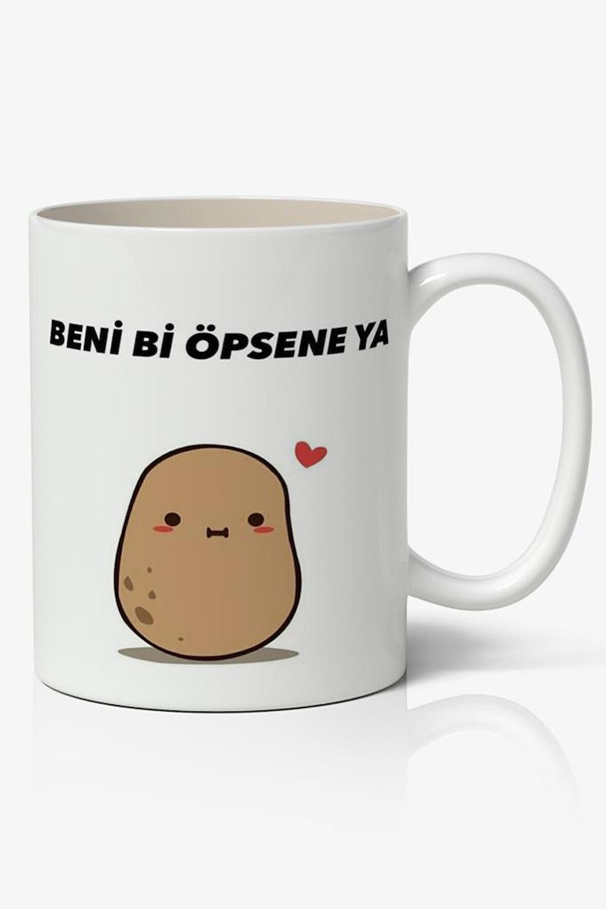 Beni Bi Öpsene Ya Yazılı Baskılı Kupa Bardak - Baskılı Kahve Kupa Bardak