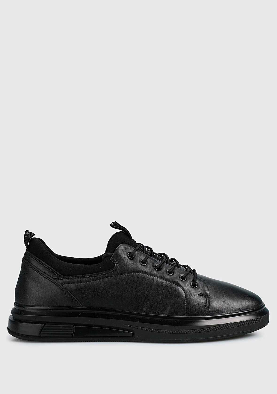 Siyah Deri Erkek Sneaker