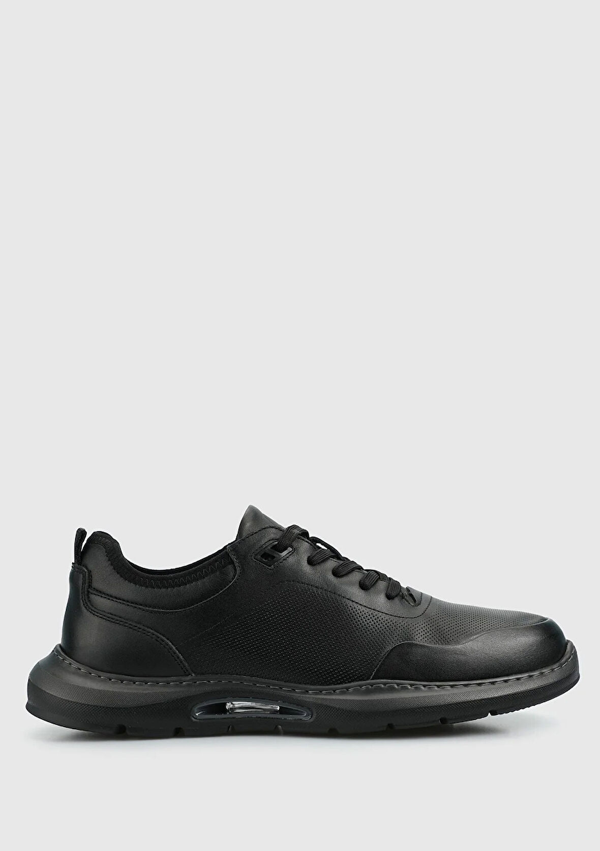 Siyah Deri Erkek Sneaker