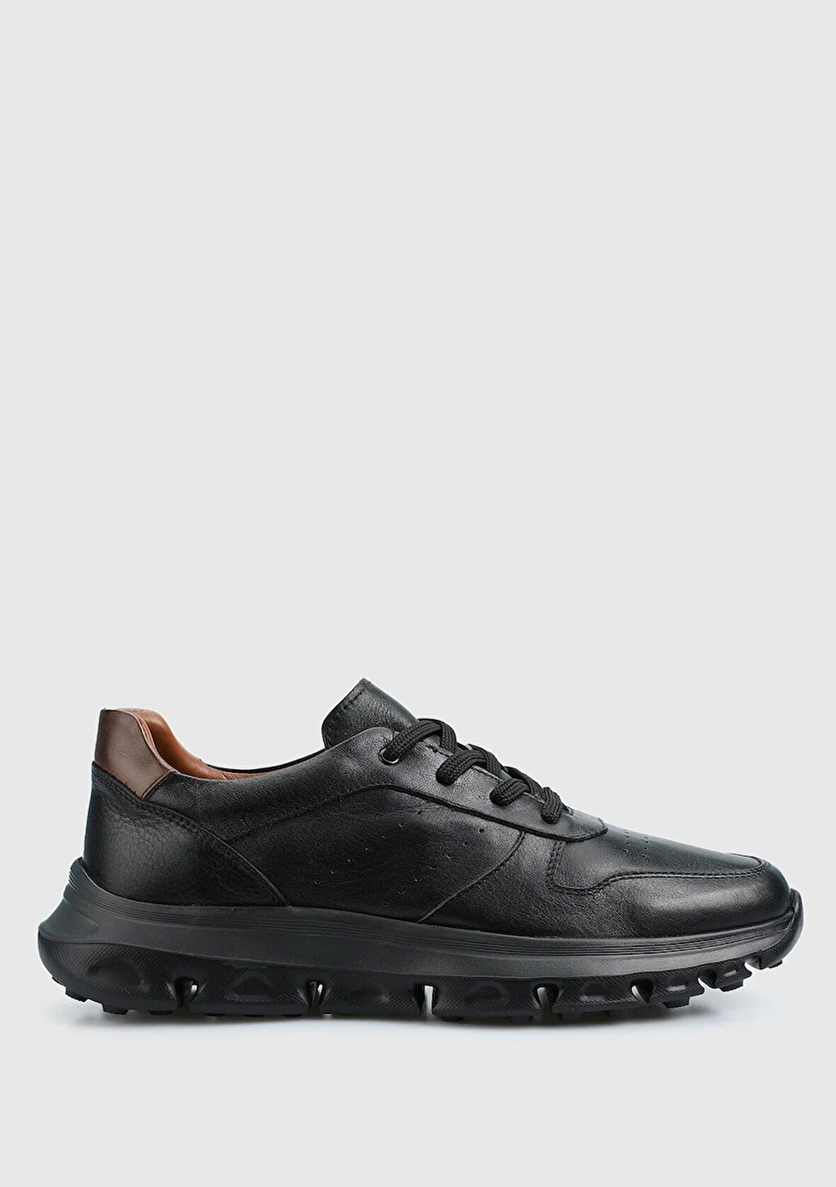 Siyah Deri Erkek Sneaker