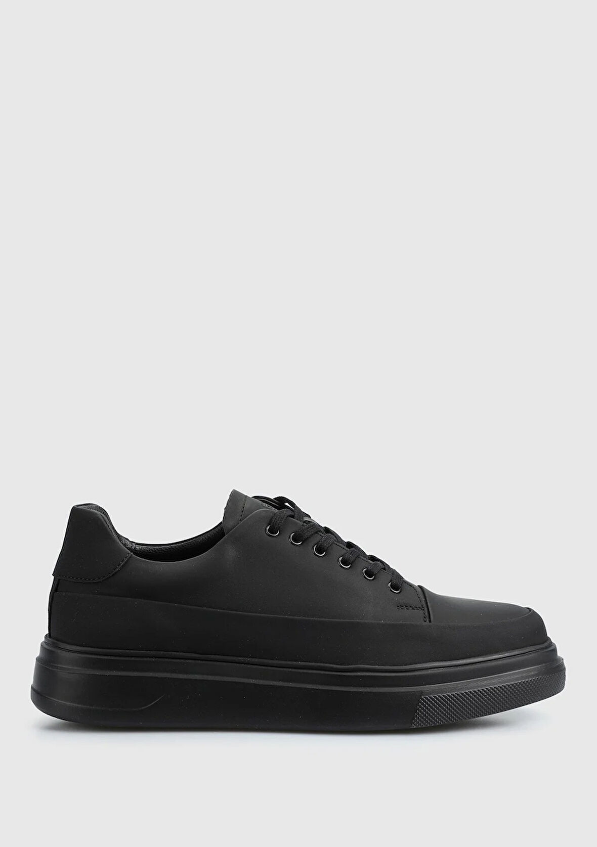 Siyah Deri Erkek Sneaker