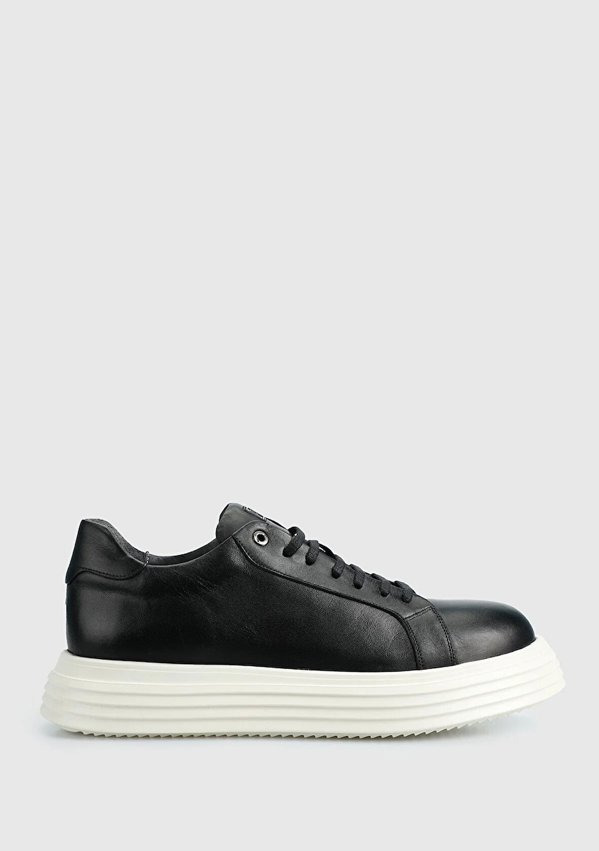 Siyah Deri Erkek Sneaker