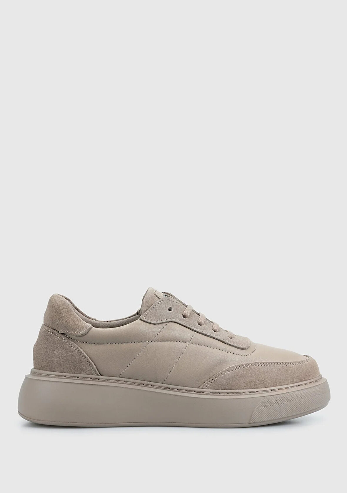 Vizon Deri Kadın Sneaker