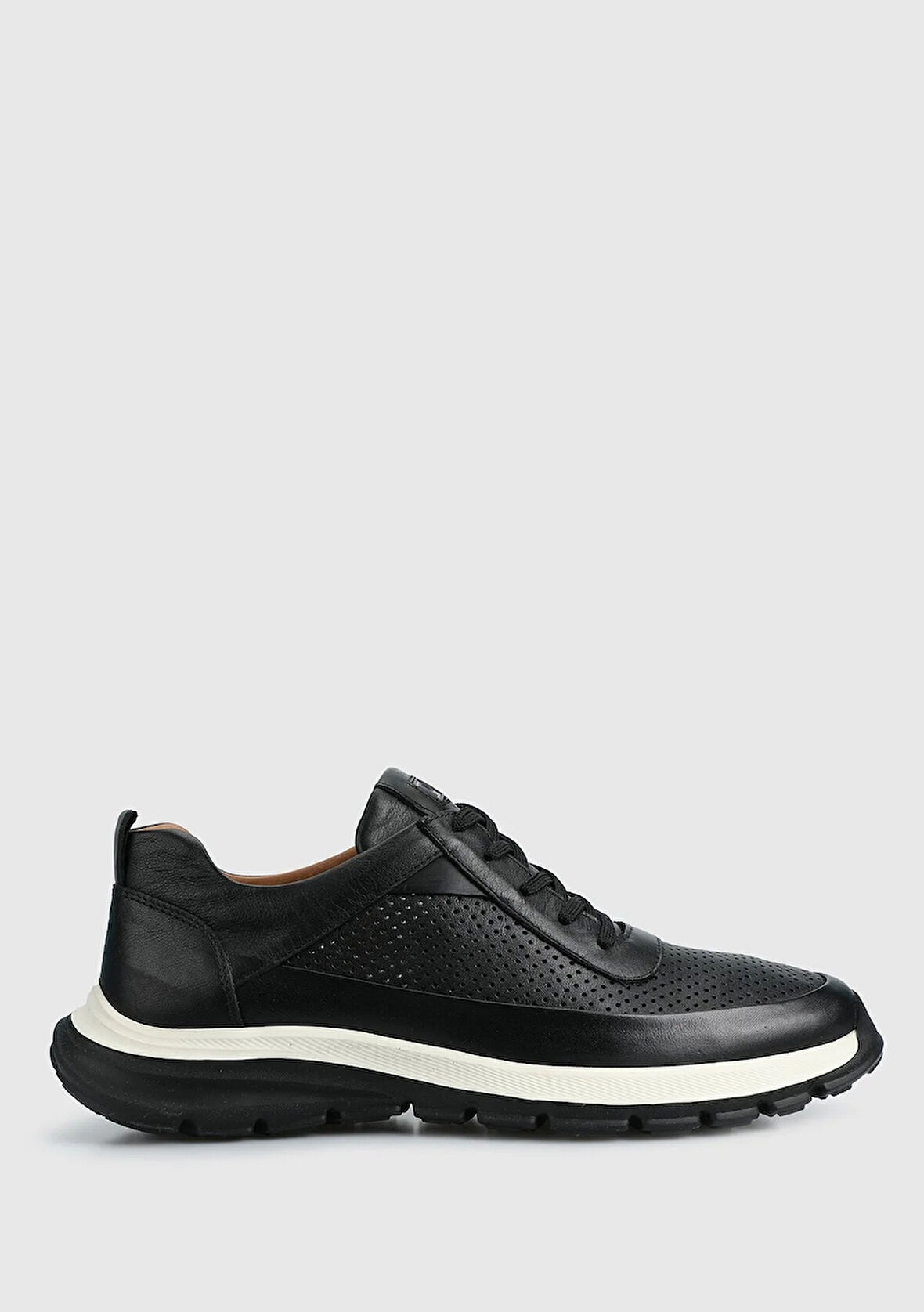 Siyah Deri Erkek Sneaker