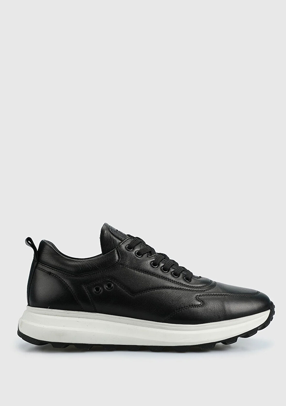 Siyah Deri Erkek Sneaker