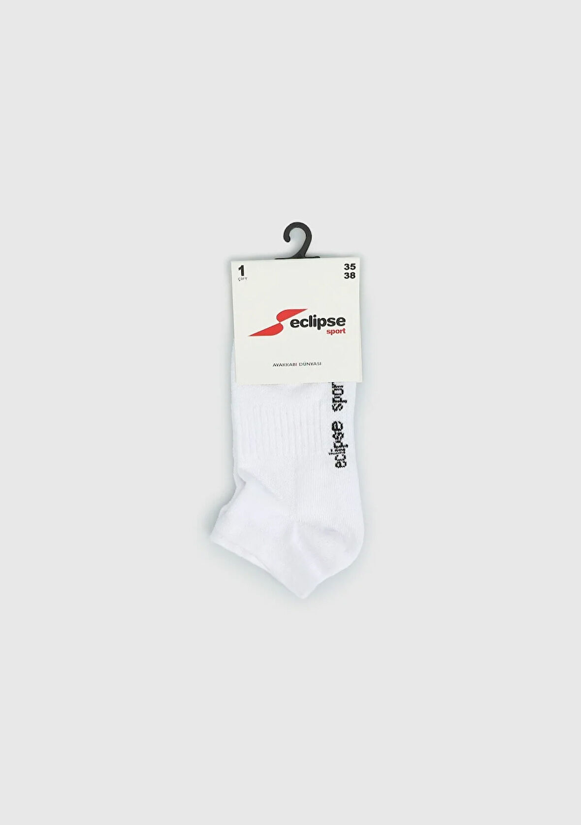 Beyaz  Eclipse Sport ES003 Beyaz Patik Tekli Çorap