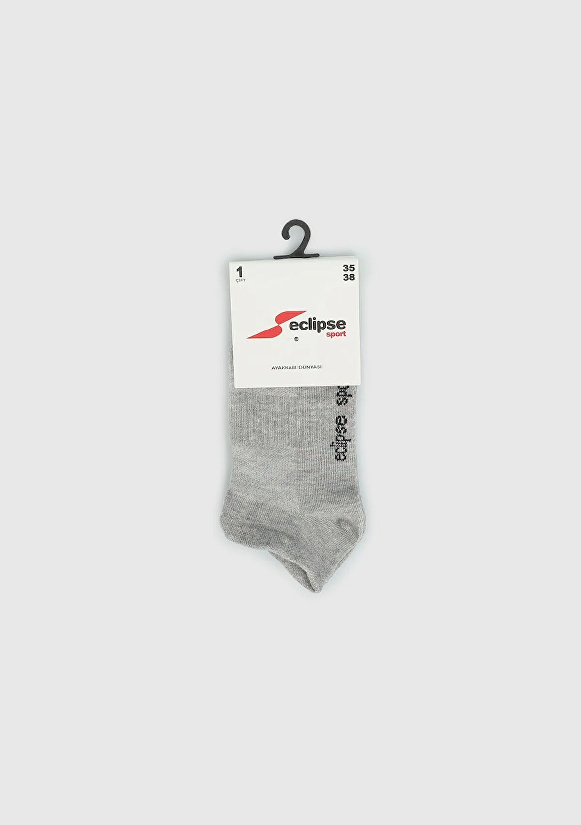 Gri  Eclipse Sport ES003 Gri Patik Tekli Çorap